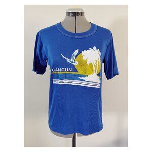 VTG 70's Trueno Sz L Cancun Graphic Travel Tee Sunset Beach